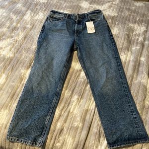BRAND NEW ZARA STRAIGHT WIDE LEG JEANS. Size 12, never worn.